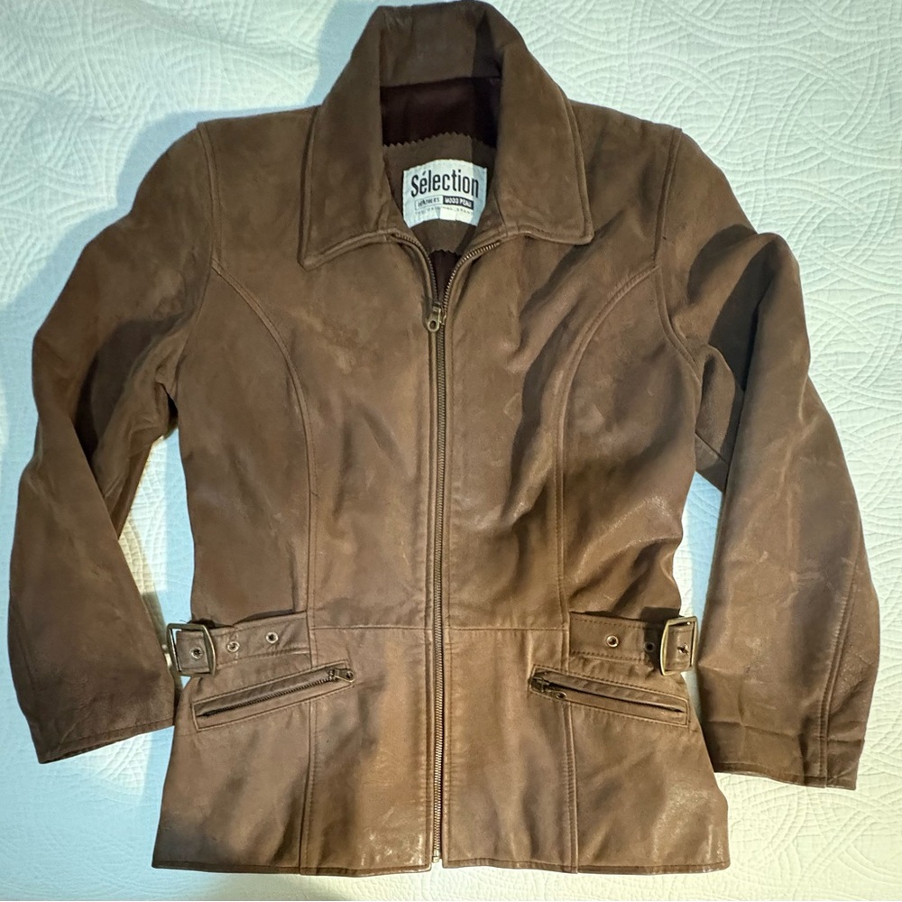 Vintage Brown Leather Jacket Medium Selections - Picture 2 of 10